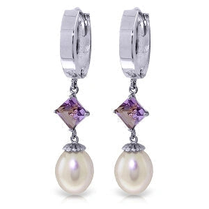 White Gold Earrings Pearl 10K — Serena
