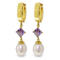 Yellow Gold Earrings Pearl 10K — Serena