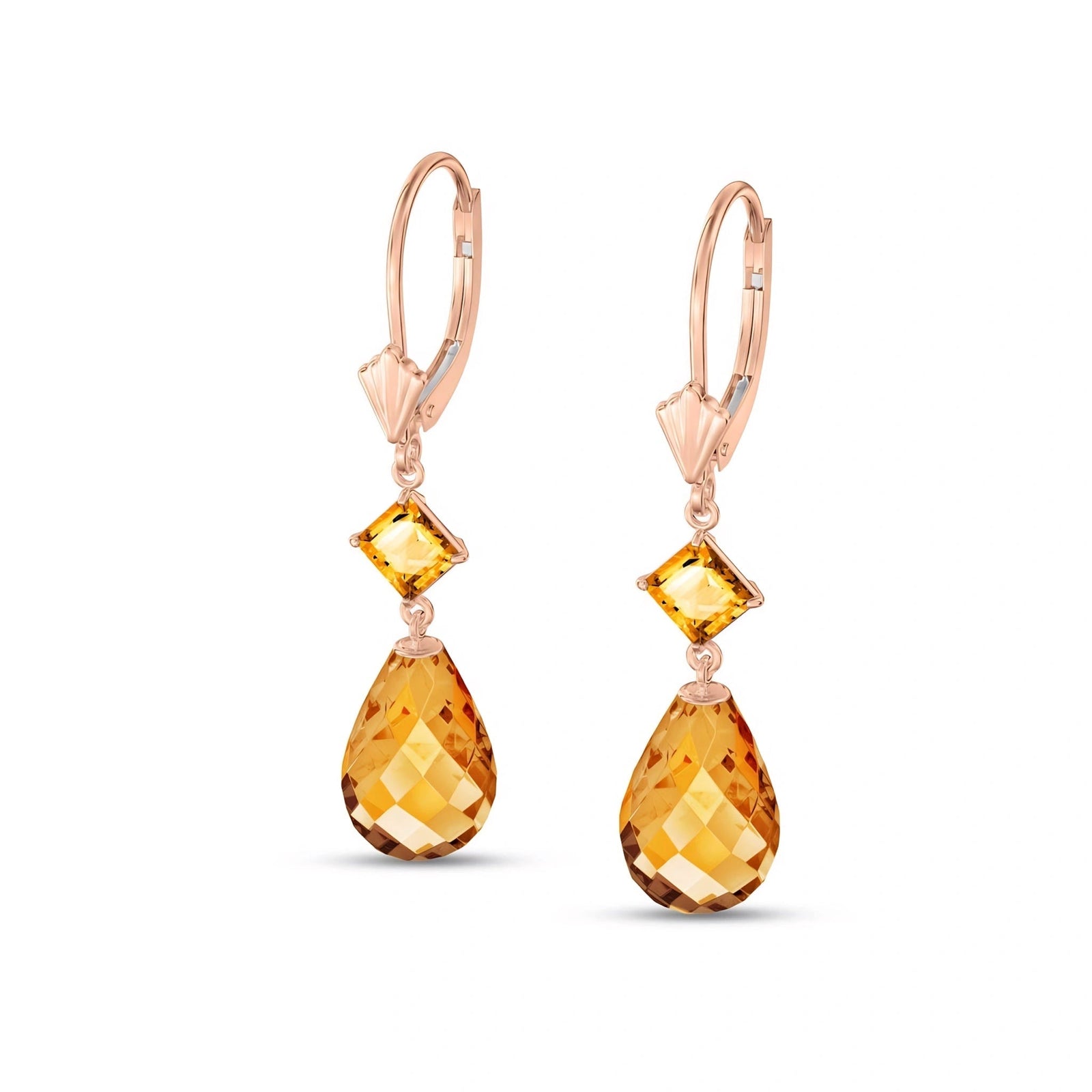 Rose Gold Petal Earrings Amethyst 10K — Fabiola