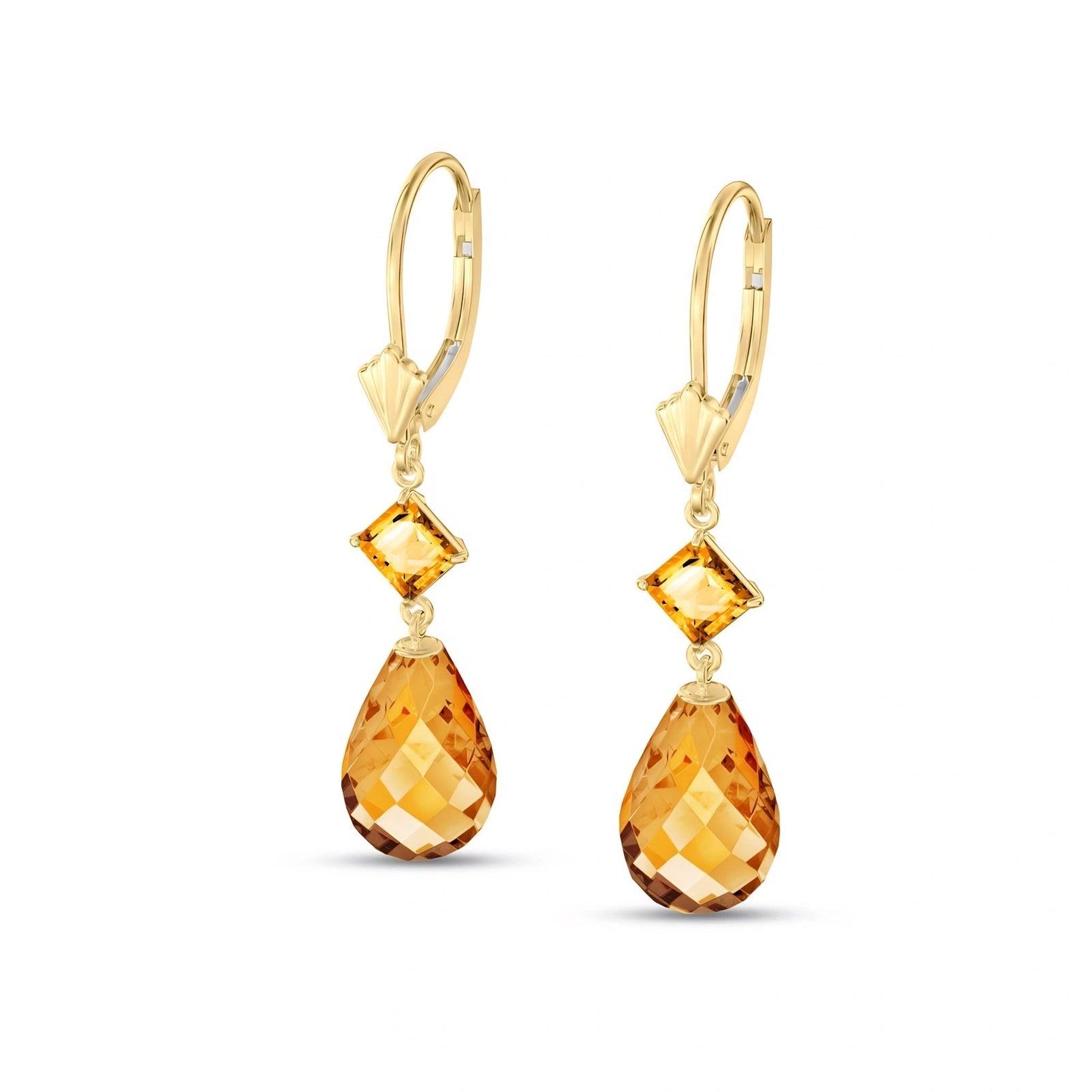 Yellow Gold Petal Earrings Amethyst 10K — Fabiola