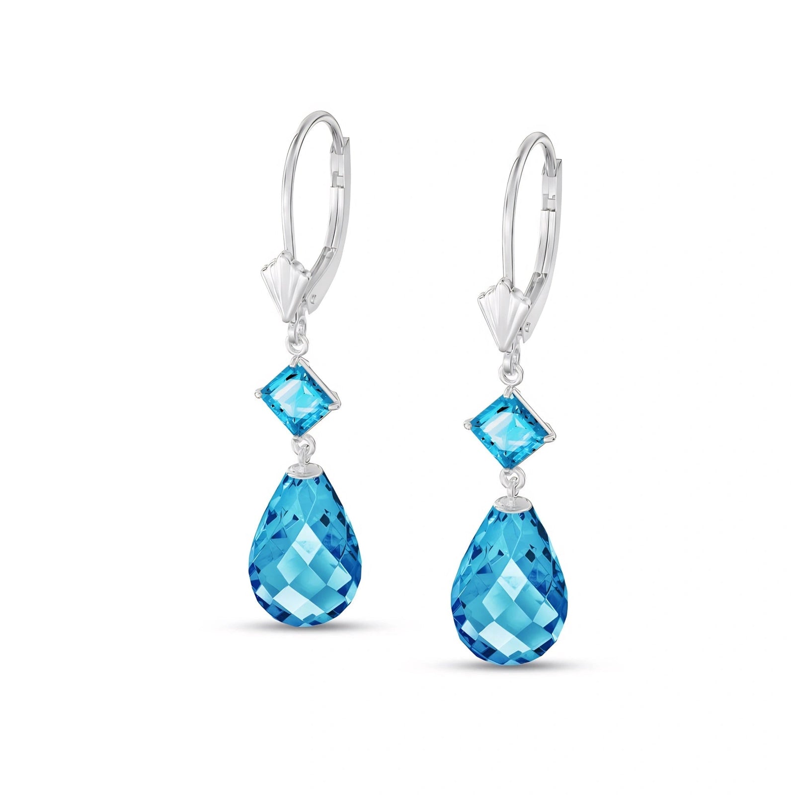 White Gold Petal Earrings Citrine 10K — Fabiola