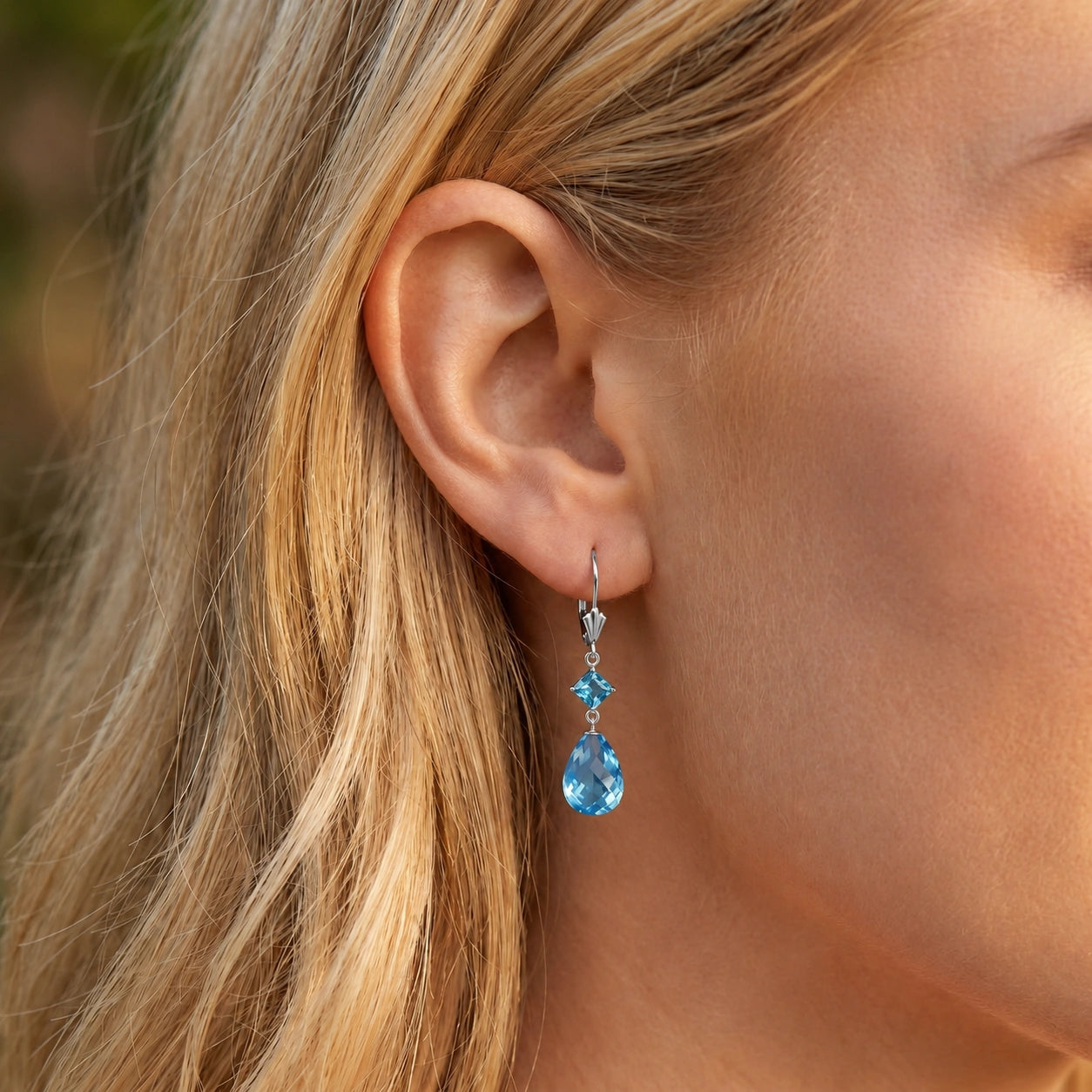 White Gold Petal Earrings Citrine 10K — Fabiola