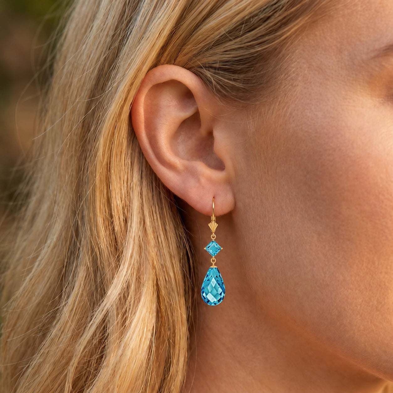 Yellow Gold Petal Earrings Citrine 10K — Fabiola