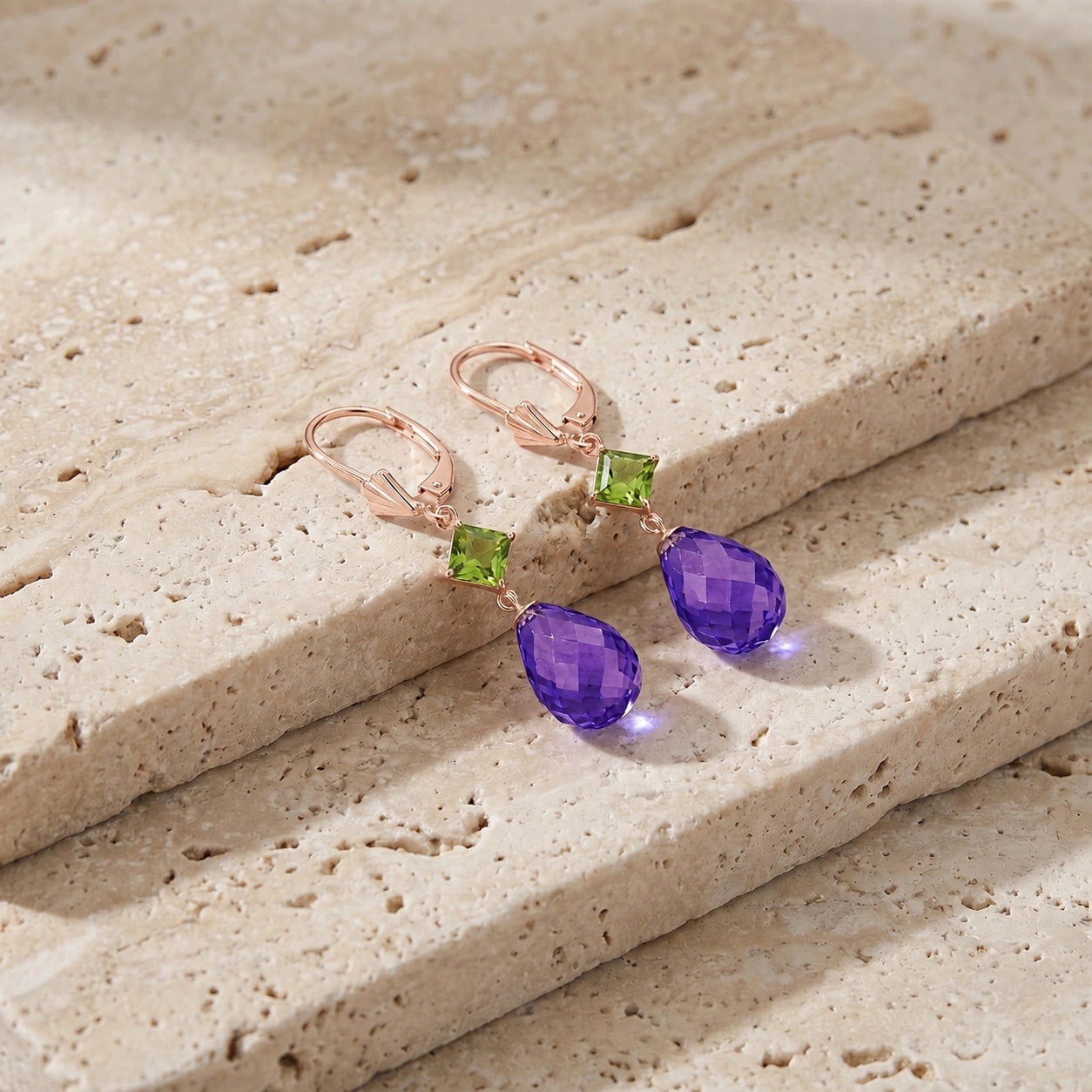 Rose Gold Petal Earrings Pearl 10K — Fabiola