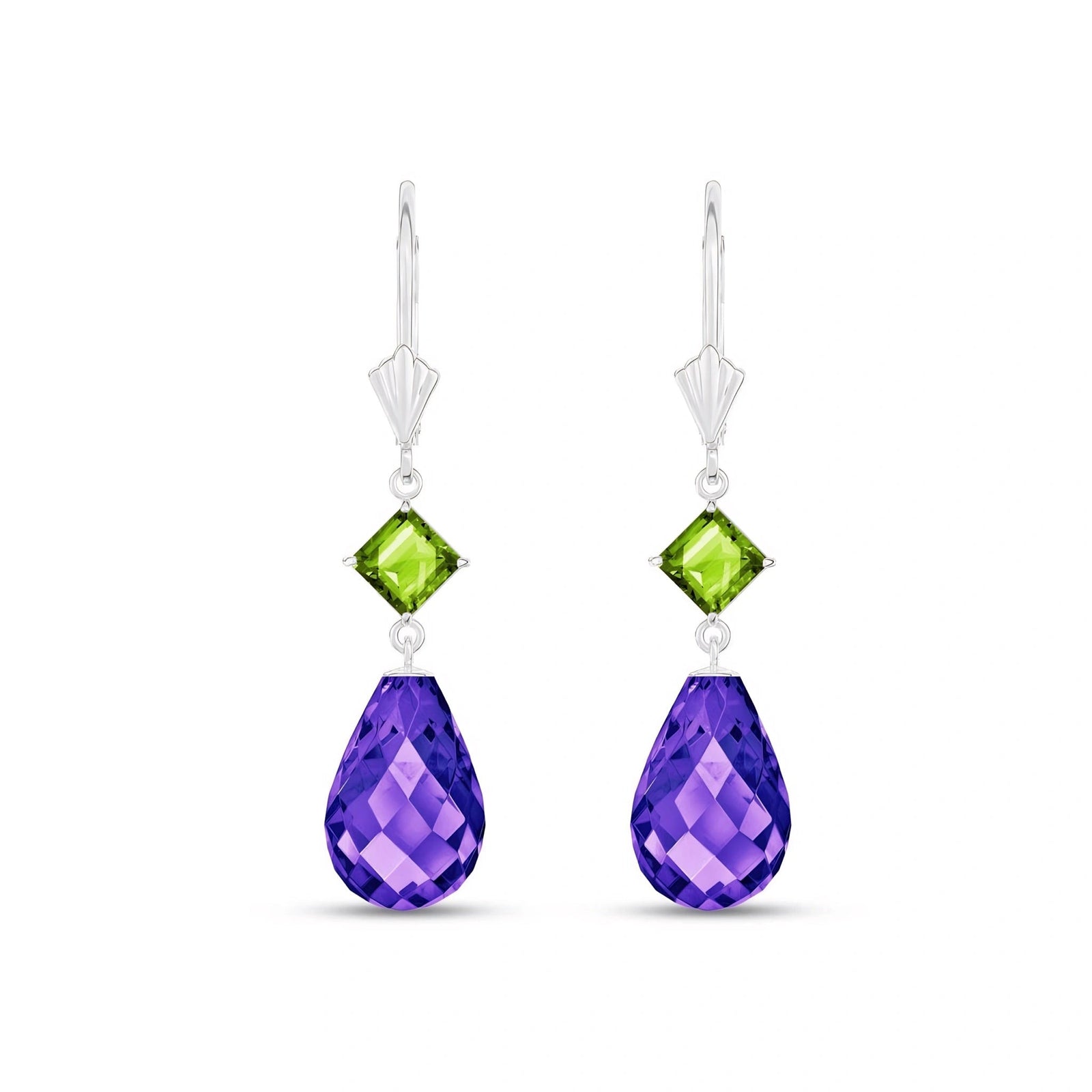 White Gold Petal Earrings Pearl 10K — Fabiola