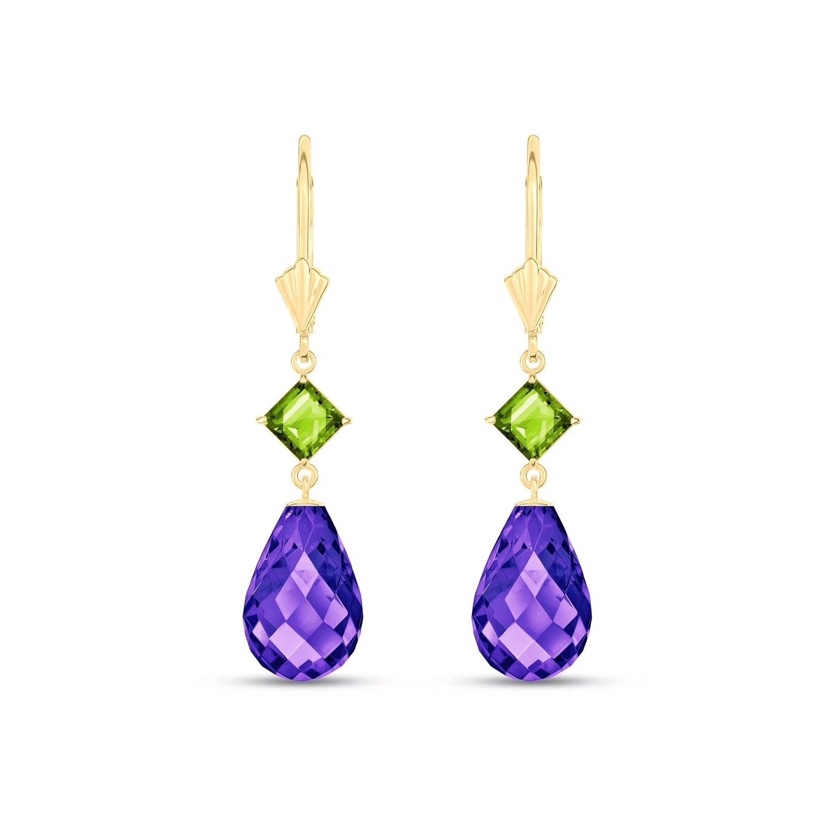 Yellow Gold Petal Earrings Pearl 10K — Fabiola