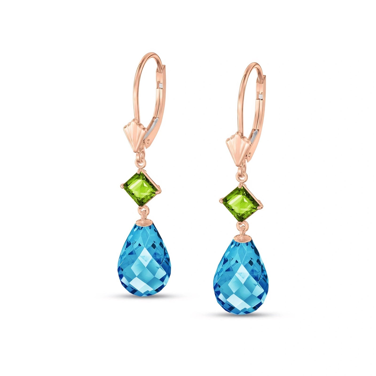 Rose Gold Petal Earrings Ruby 10K — Fabiola
