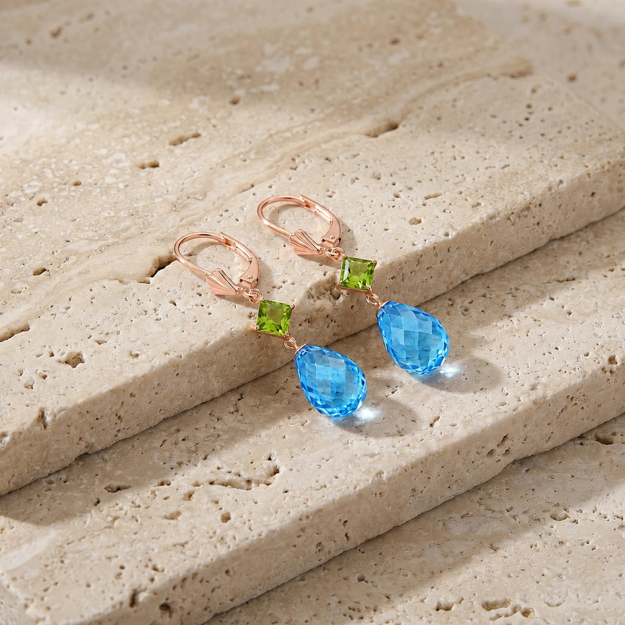 Rose Gold Petal Earrings Ruby 10K — Fabiola