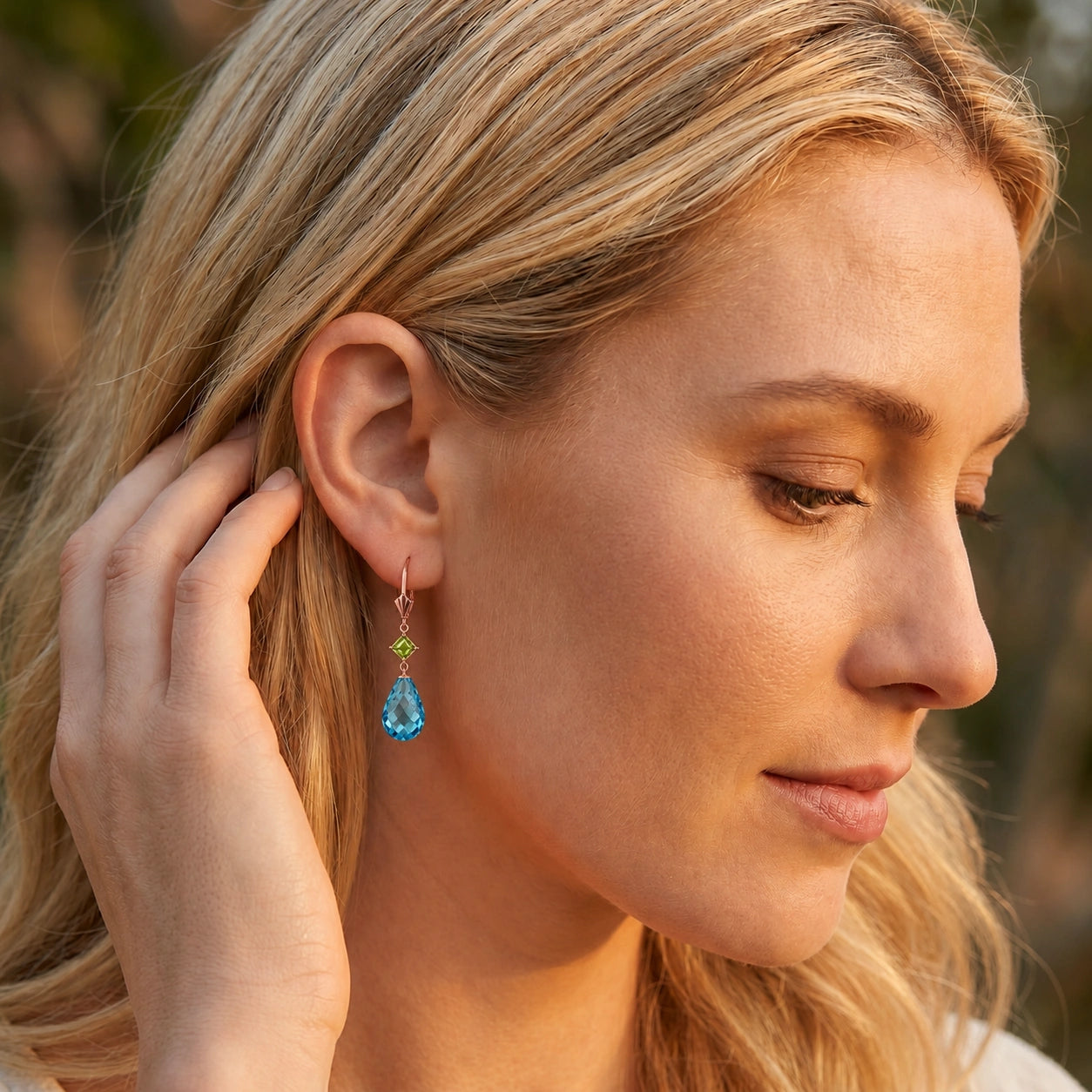 Rose Gold Petal Earrings Ruby 10K — Fabiola