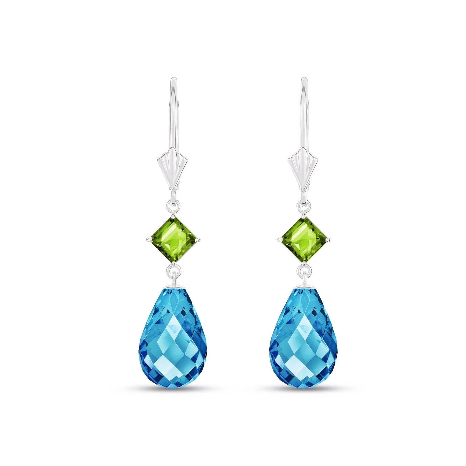 White Gold Petal Earrings Ruby 10K — Fabiola