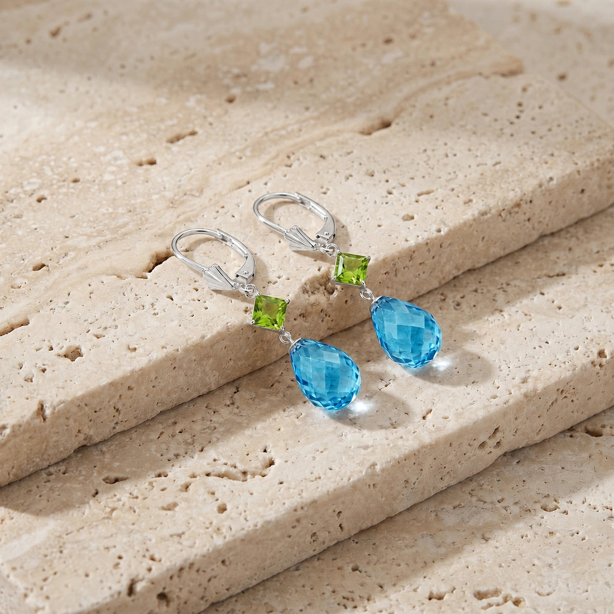 White Gold Petal Earrings Ruby 10K — Fabiola