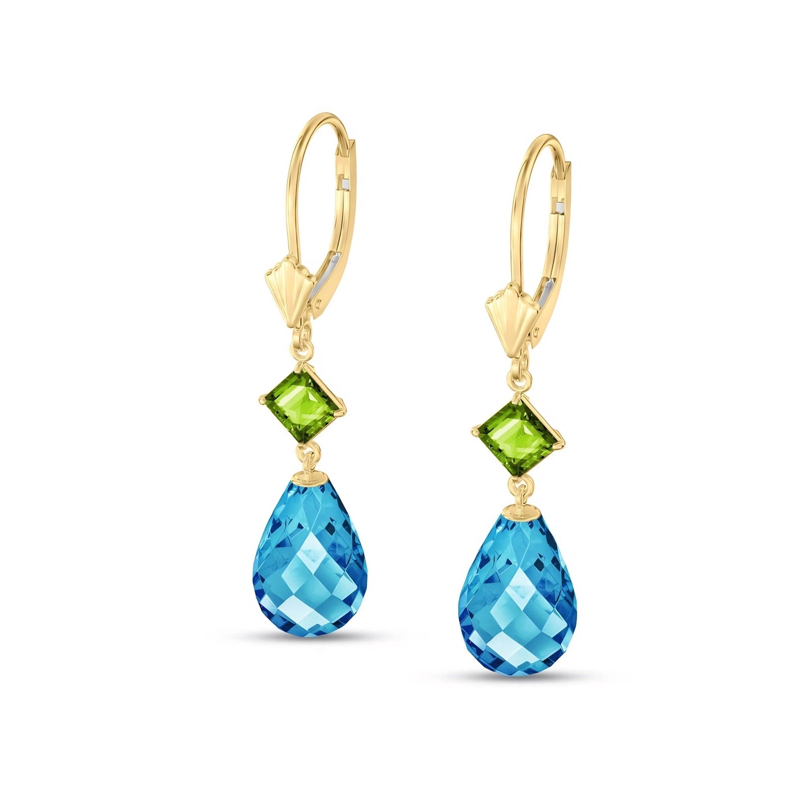 Yellow Gold Petal Earrings Ruby 10K — Fabiola