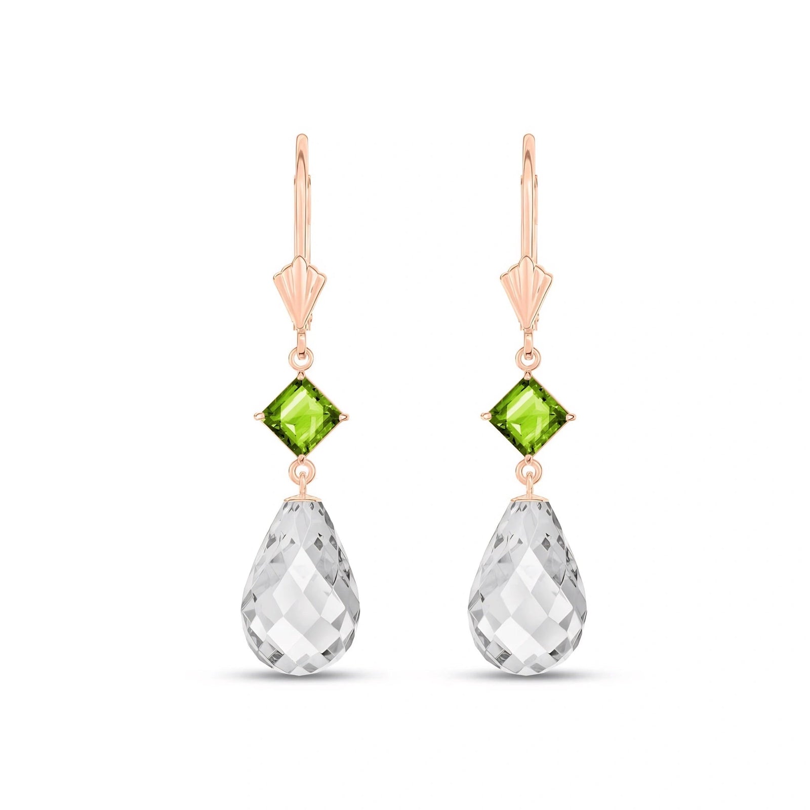 Rose Gold Petal Earrings Sapphire 10K — Fabiola
