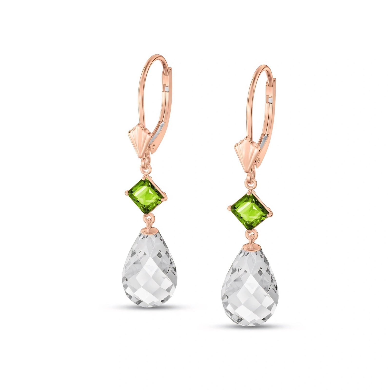 Rose Gold Petal Earrings Sapphire 10K — Fabiola