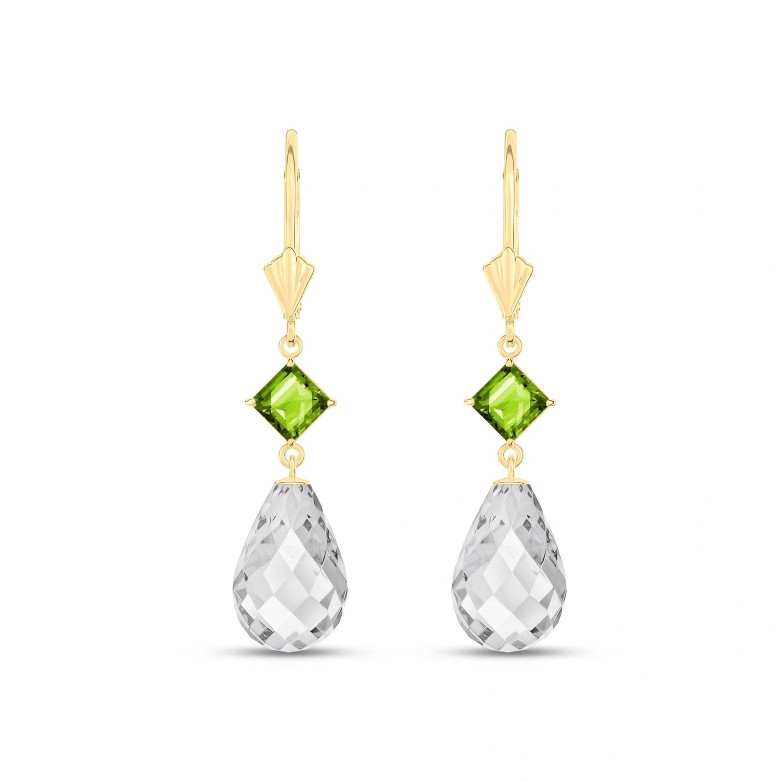 Yellow Gold Petal Earrings Sapphire 10K — Fabiola