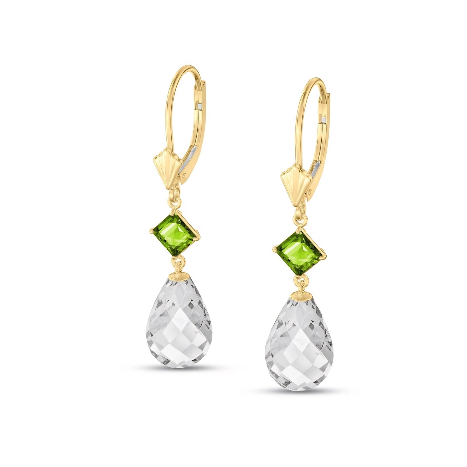 Yellow Gold Petal Earrings Sapphire 10K — Fabiola