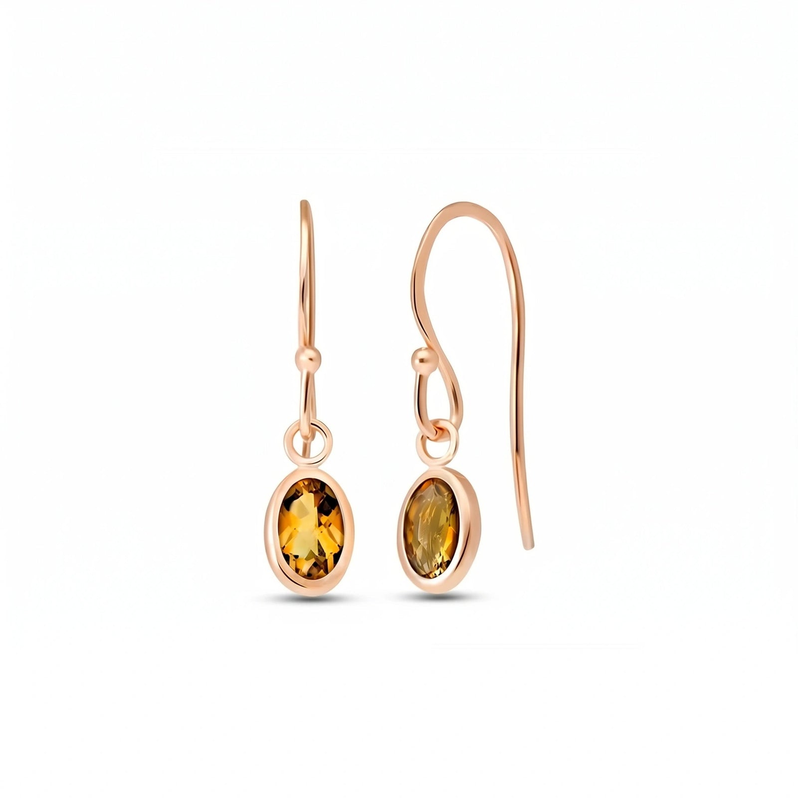 Rose Gold Earrings Citrine 10K — Dalia