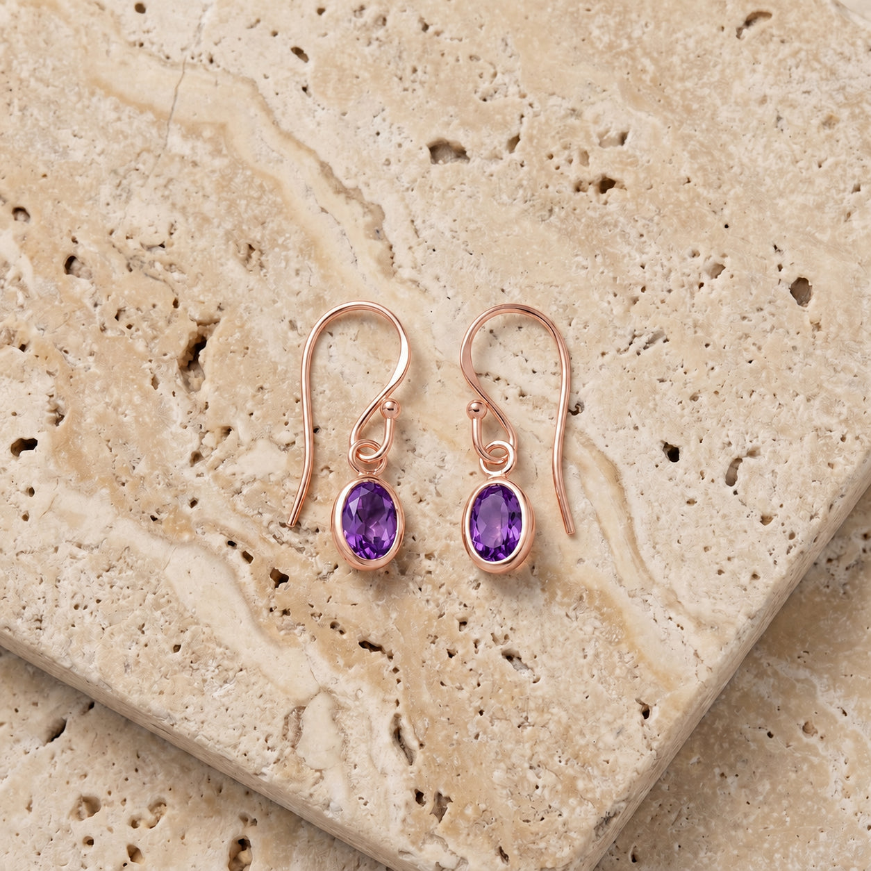 Rose Gold Earrings Citrine 10K — Dalia