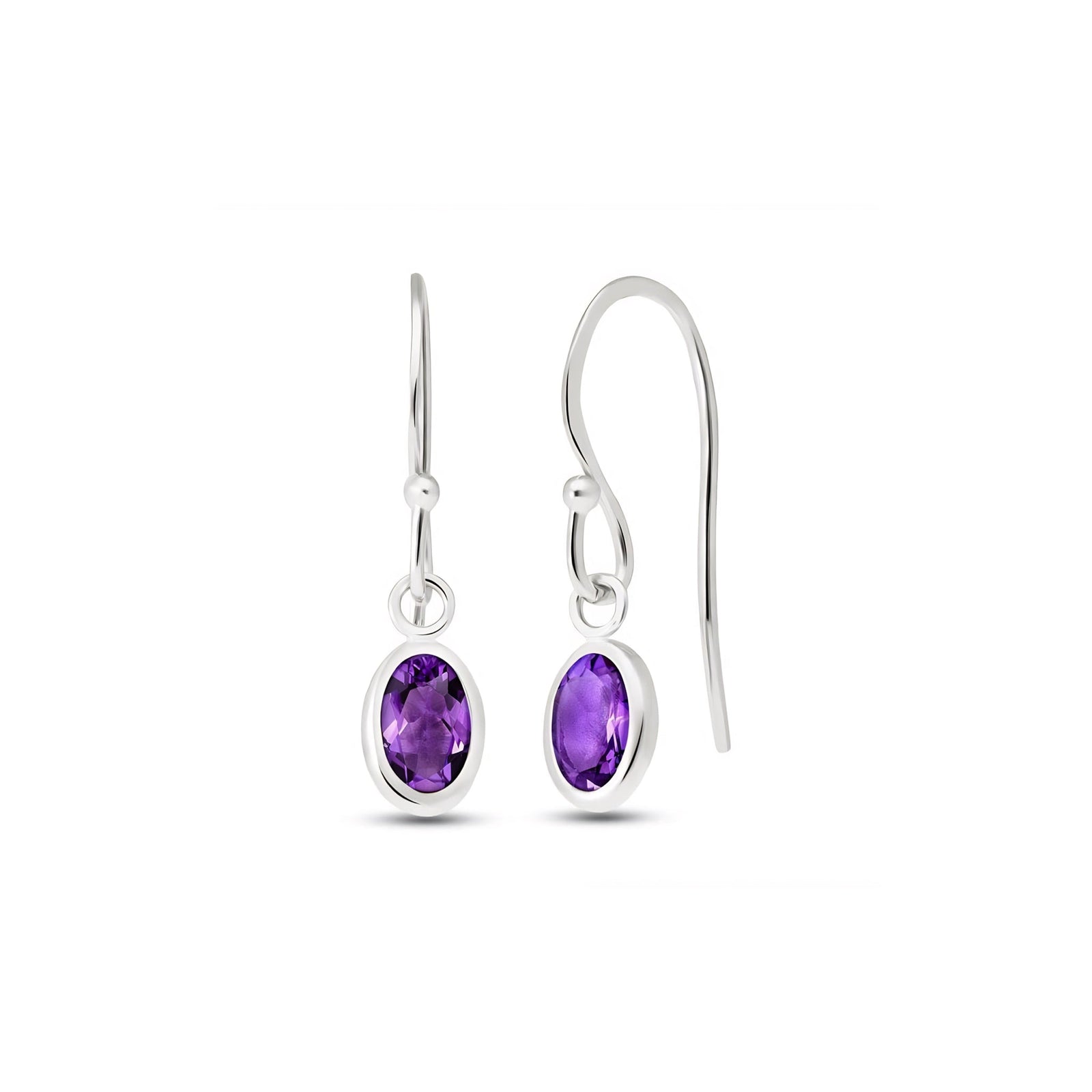 White Gold Earrings Citrine 10K — Dalia
