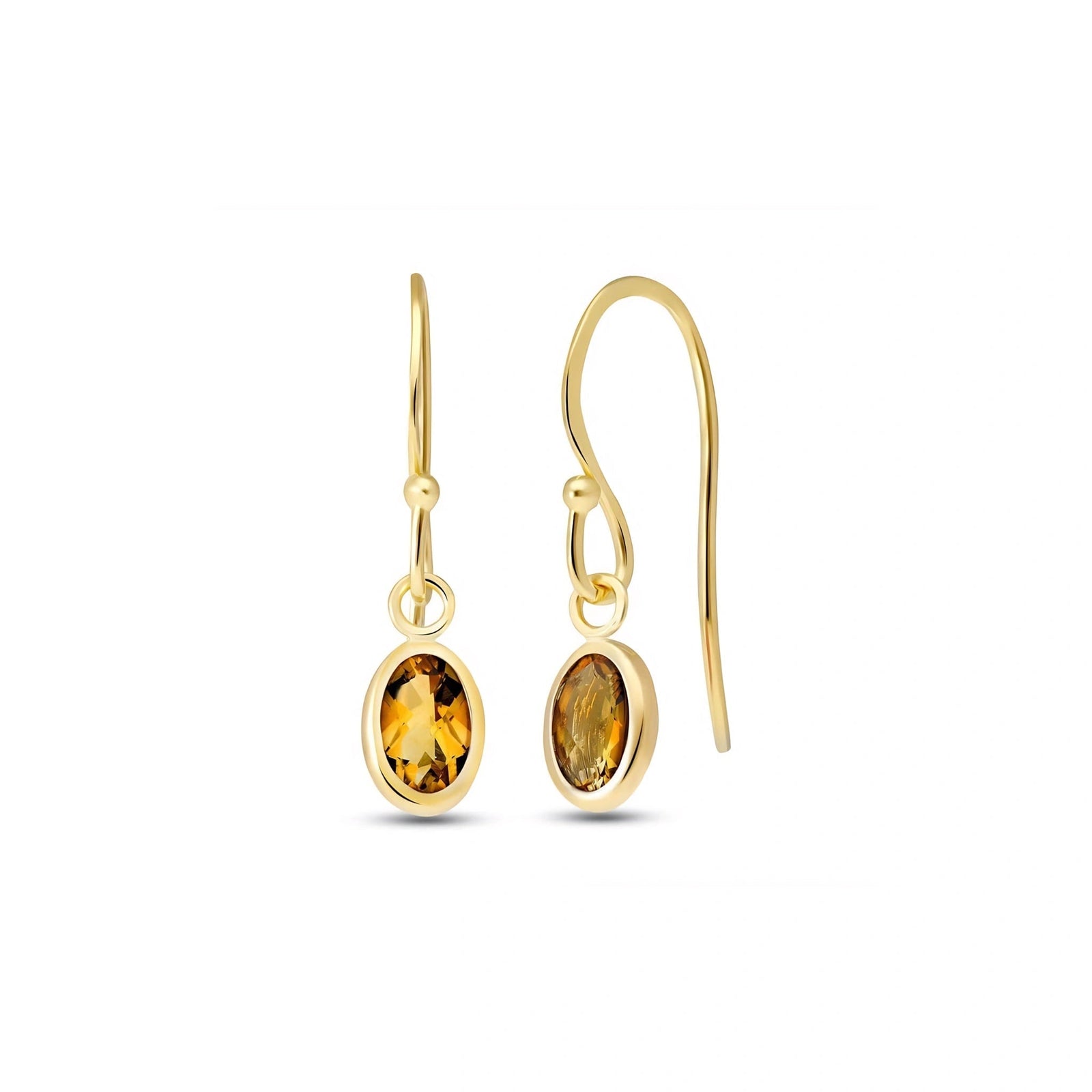 Yellow Gold Earrings Citrine 10K — Dalia
