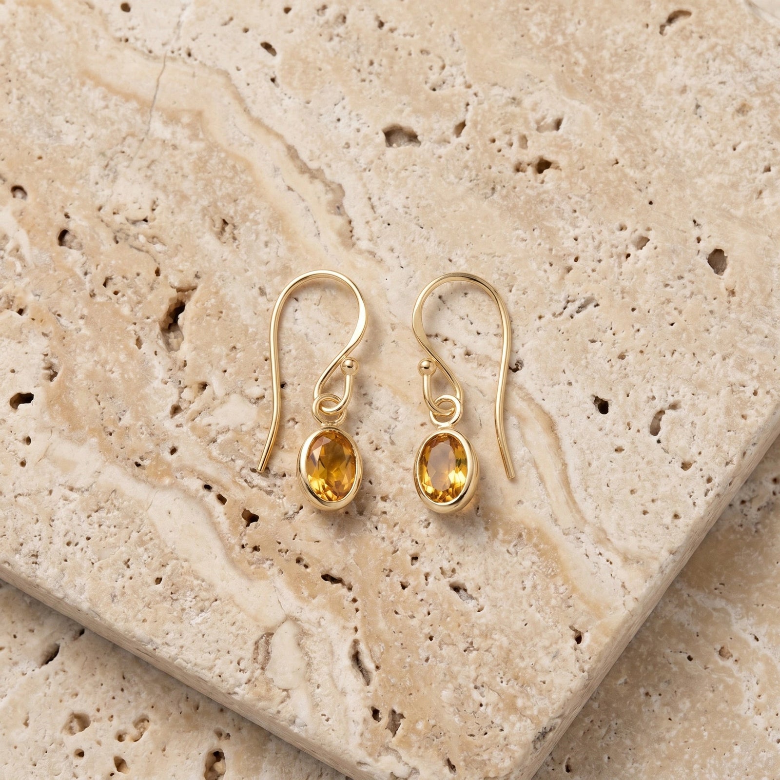 Yellow Gold Earrings Citrine 10K — Dalia