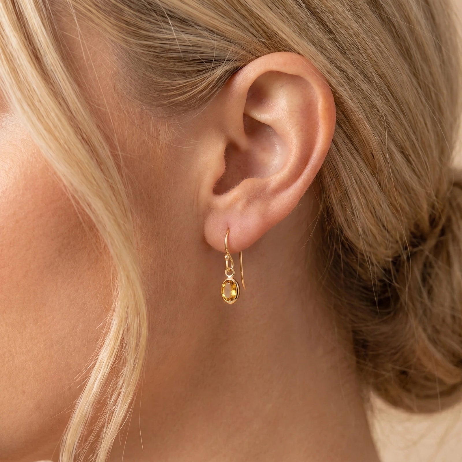 Yellow Gold Earrings Citrine 10K — Dalia