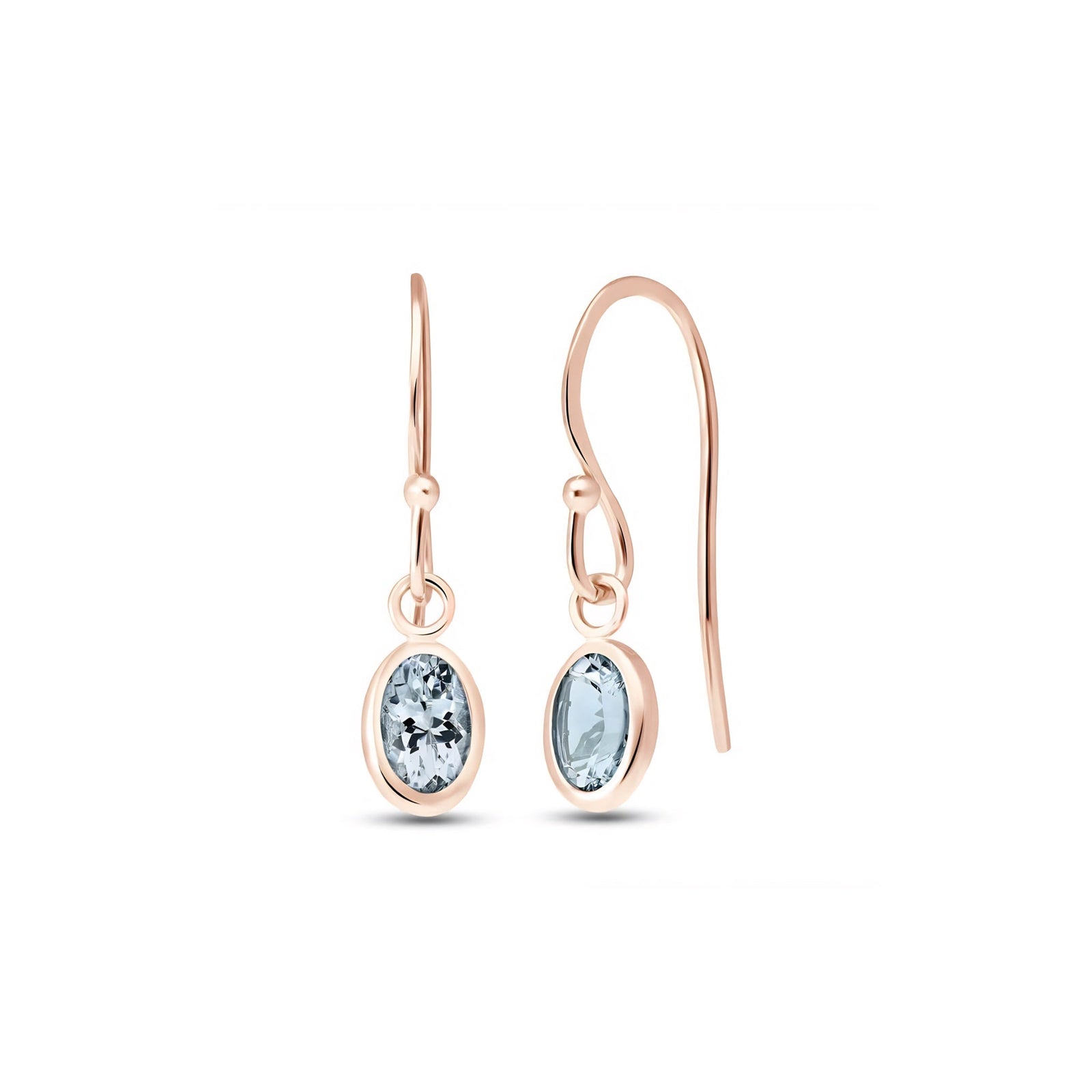 Rose Gold Earrings Garnet 10K — Dalia