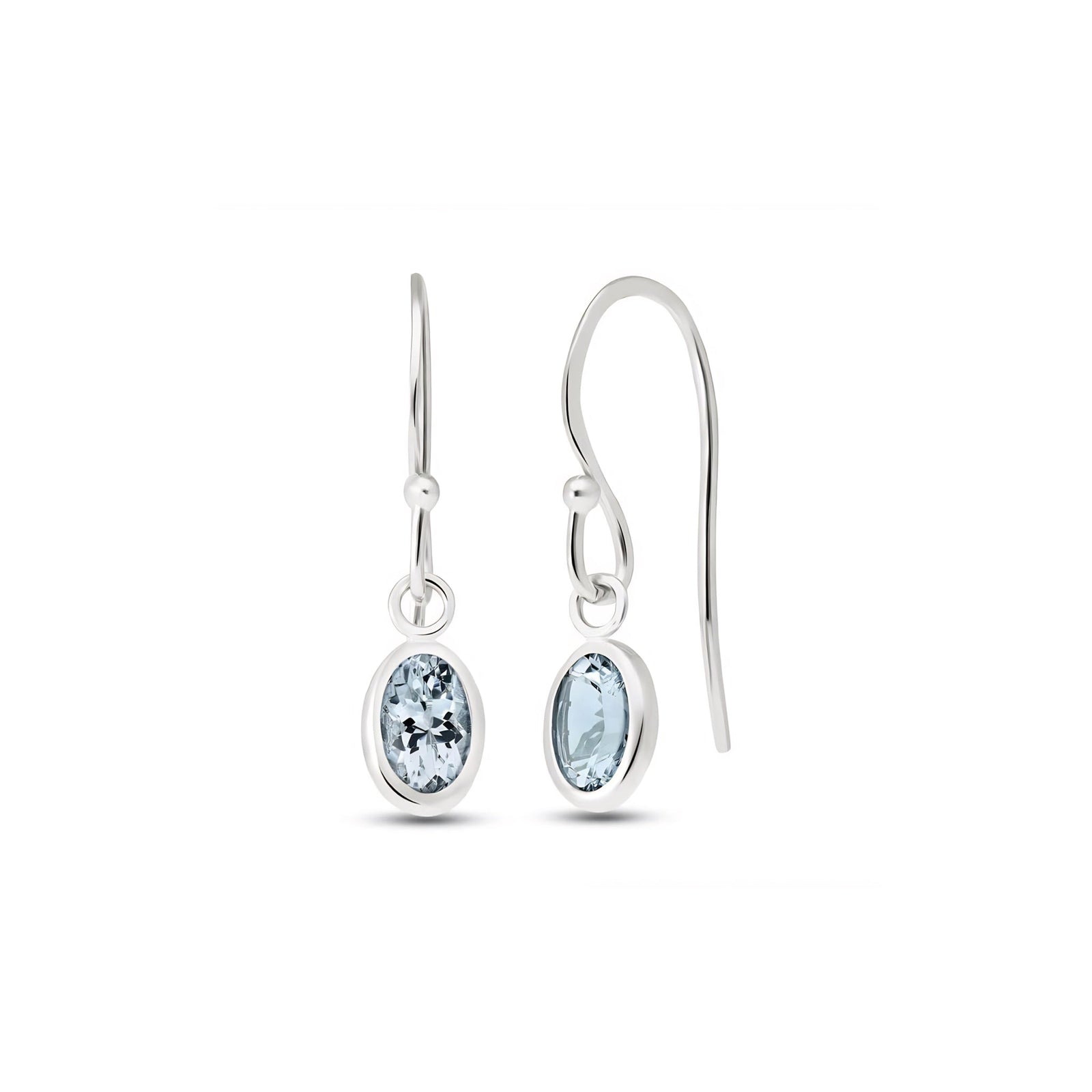 White Gold Earrings Garnet 10K — Dalia