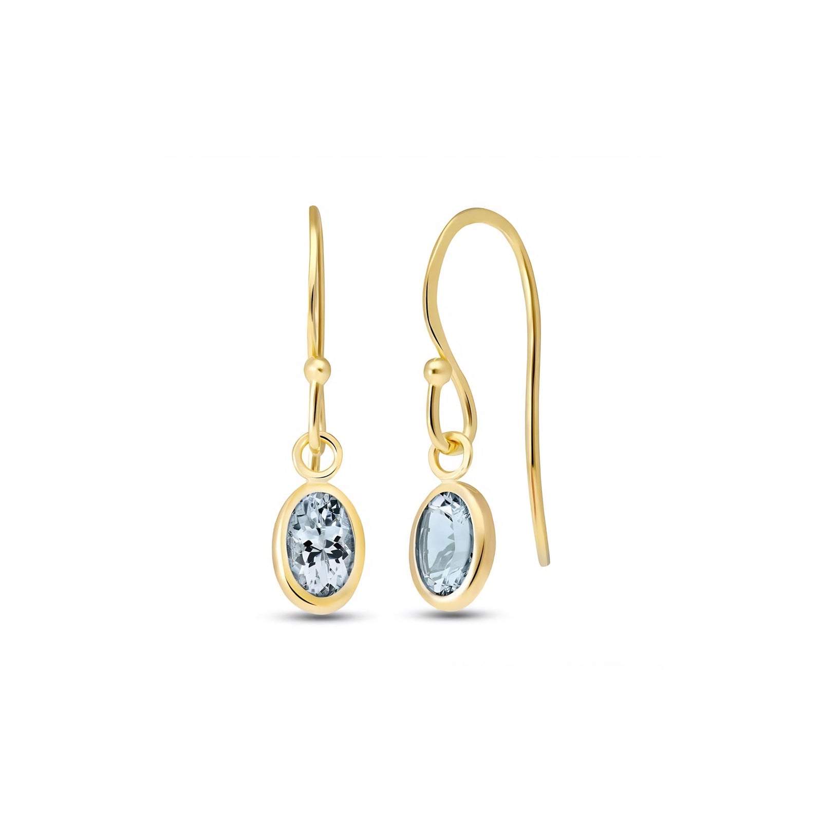 Yellow Gold Earrings Garnet 10K — Dalia