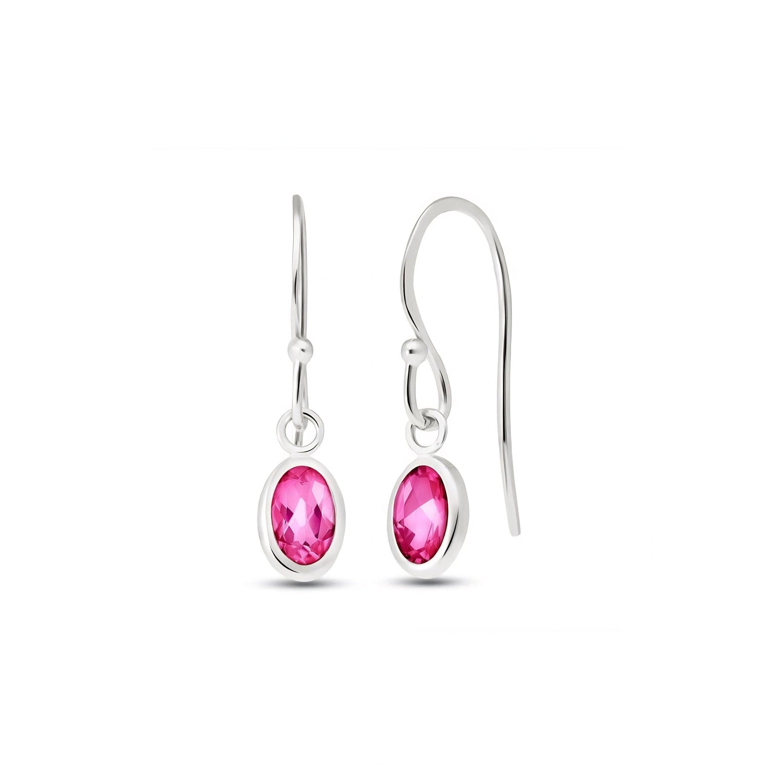 White Gold Earrings Pink Topaz 10K — Dalia