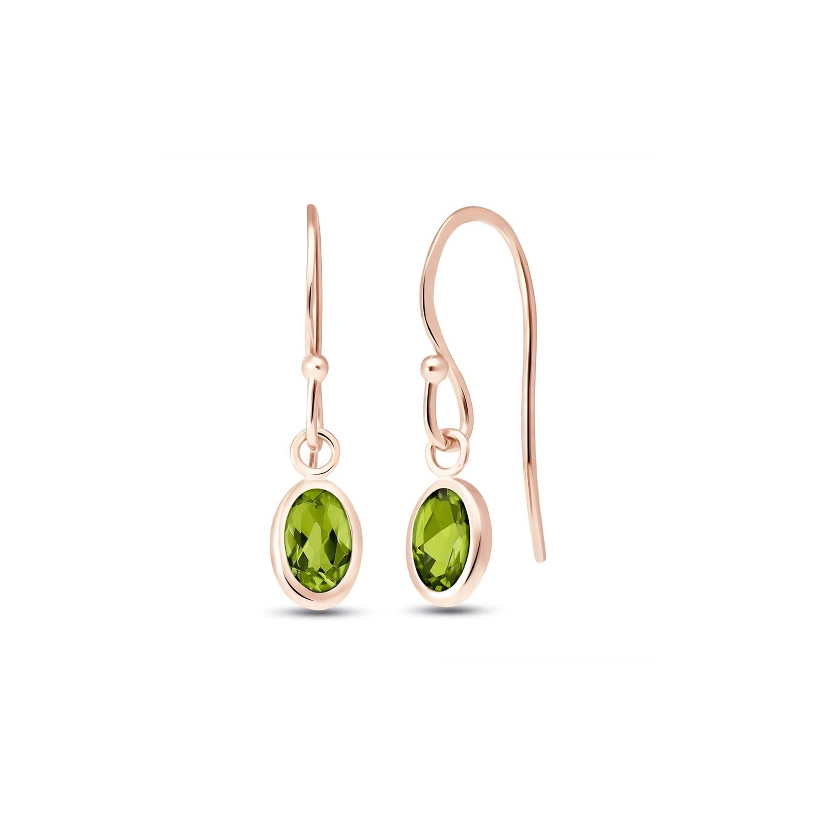 Rose Gold Earrings Peridot 10K — Dalia