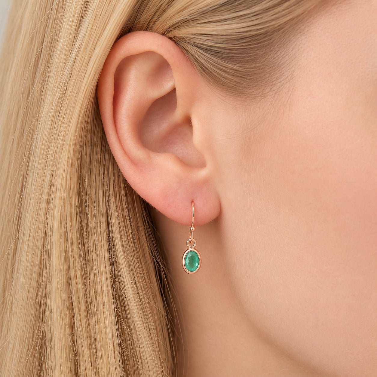 Rose Gold Earrings Peridot 10K — Dalia