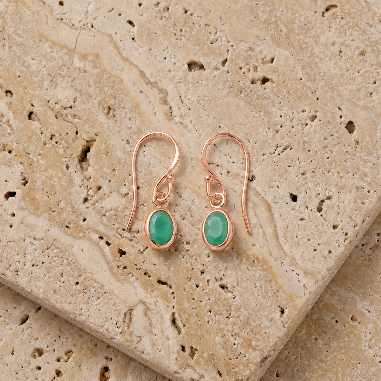 Rose Gold Earrings Peridot 10K — Dalia
