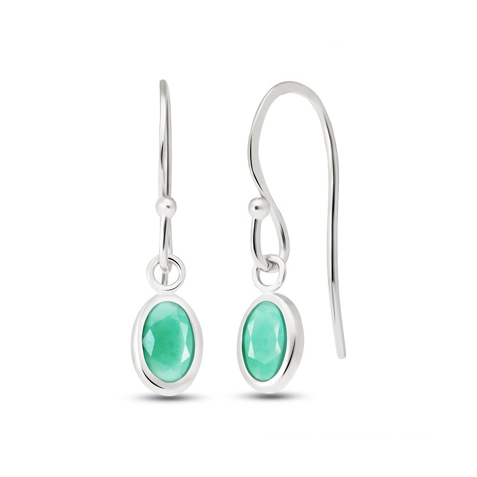 White Gold Earrings Peridot 10K — Dalia