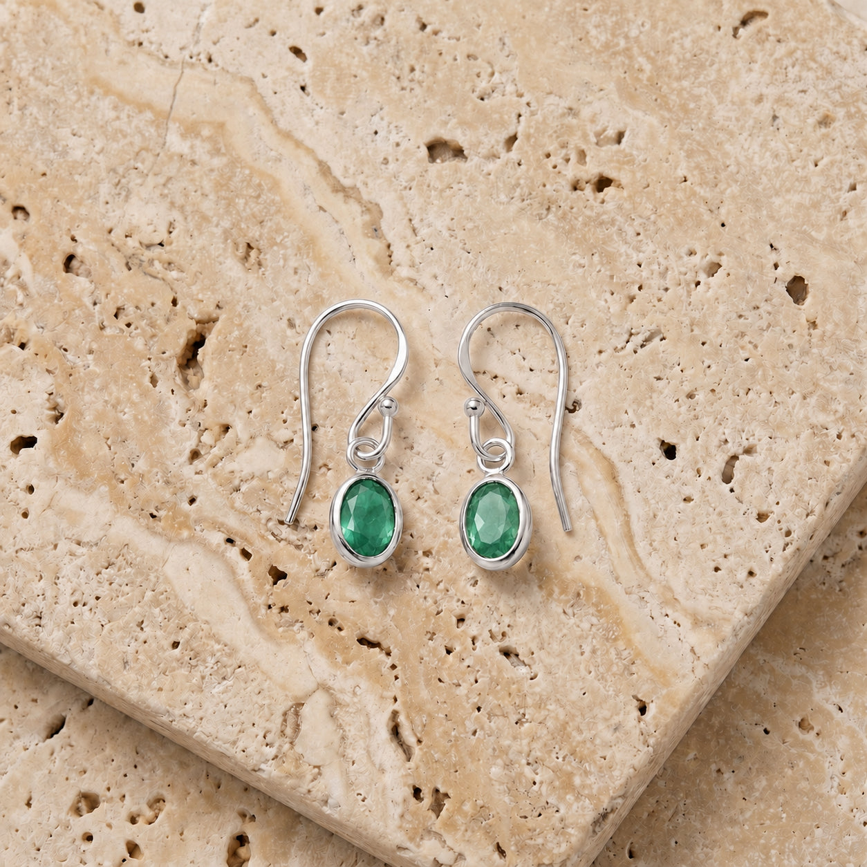 White Gold Earrings Peridot 10K — Dalia
