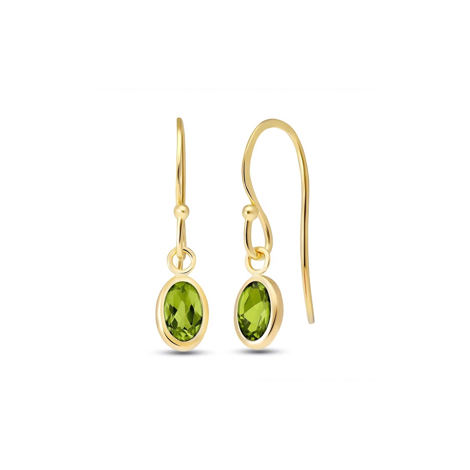 Yellow Gold Earrings Peridot 10K — Dalia