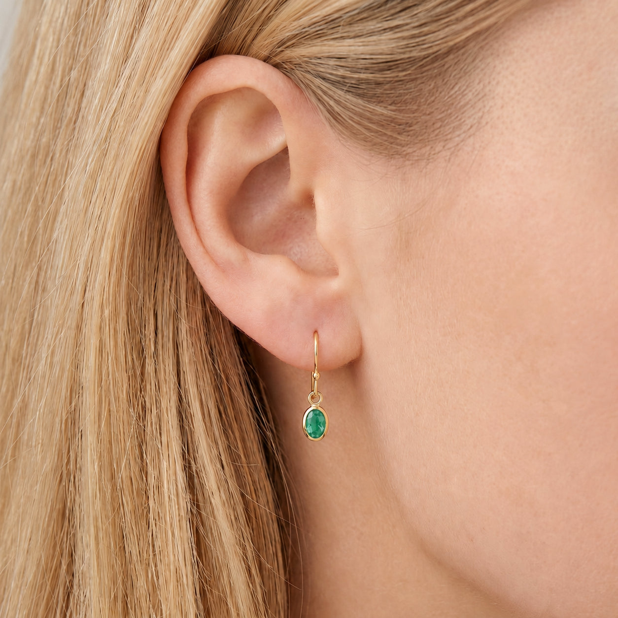 Yellow Gold Earrings Peridot 10K — Dalia