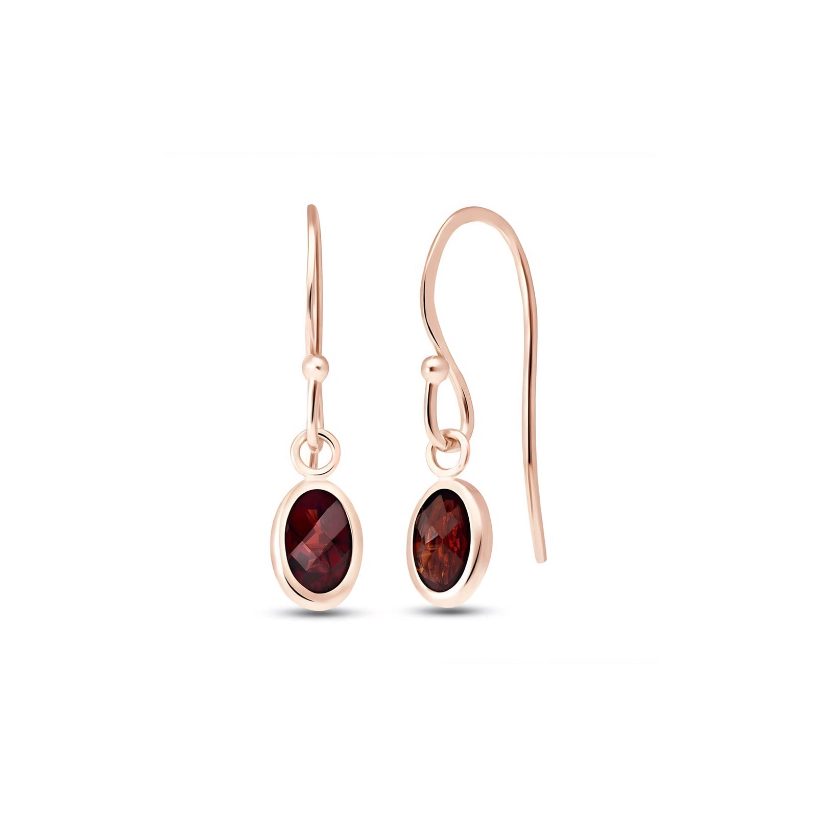 Rose Gold Earrings Amethyst 10K — Dalia