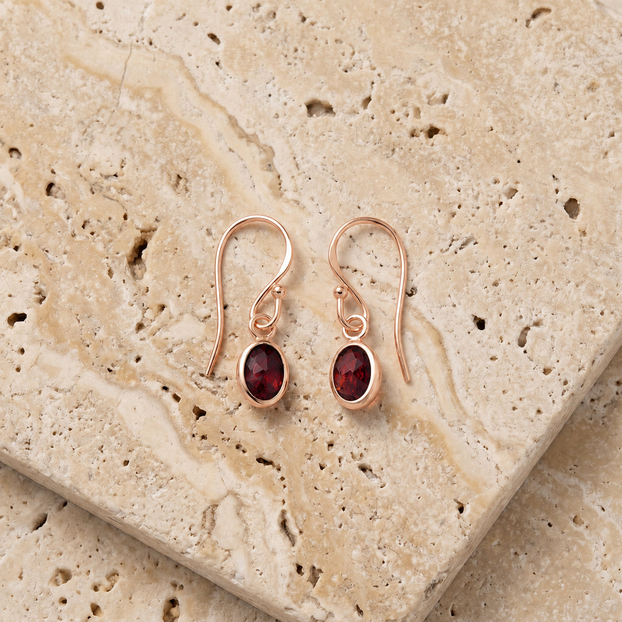 Rose Gold Earrings Amethyst 10K — Dalia