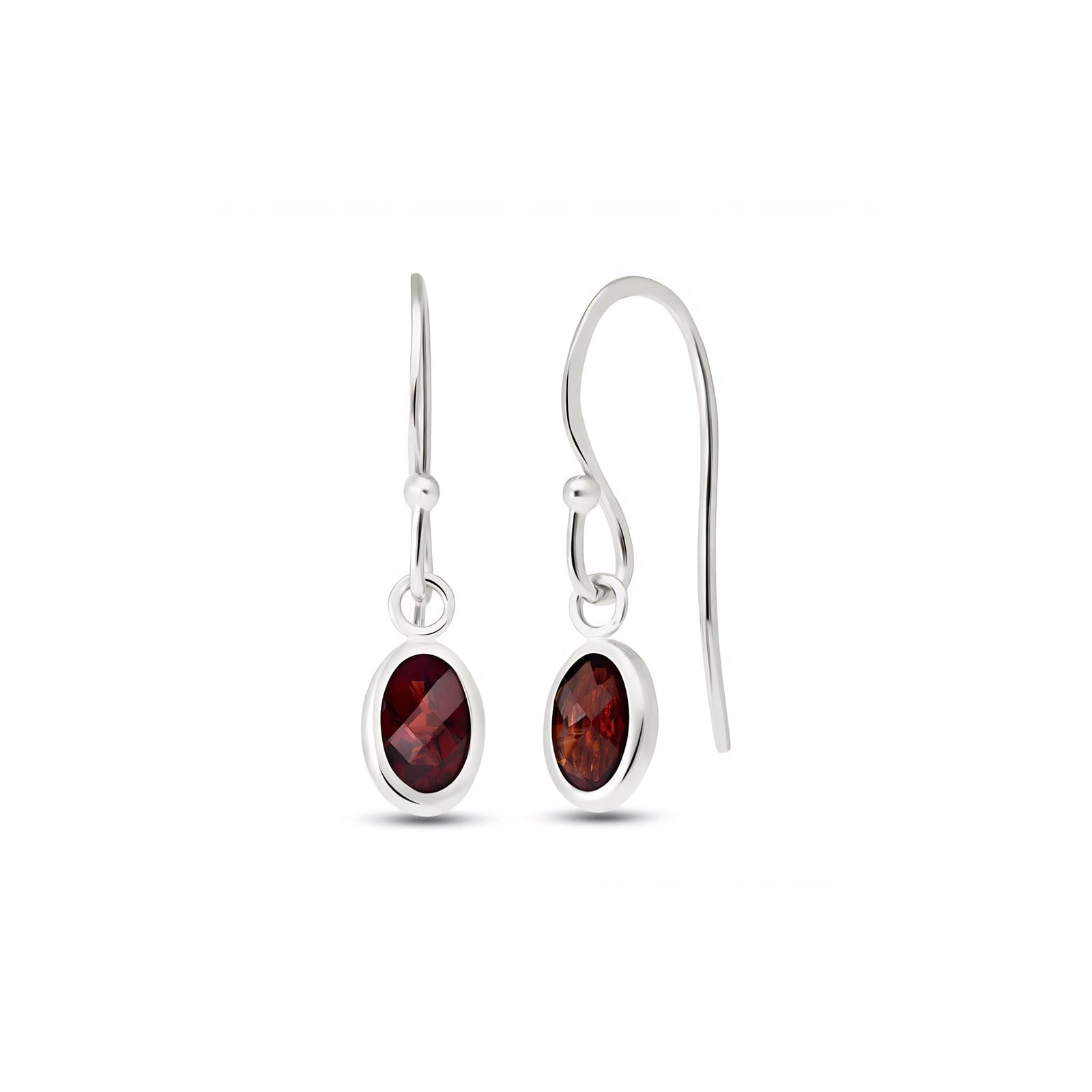 White Gold Earrings Amethyst 10K — Dalia
