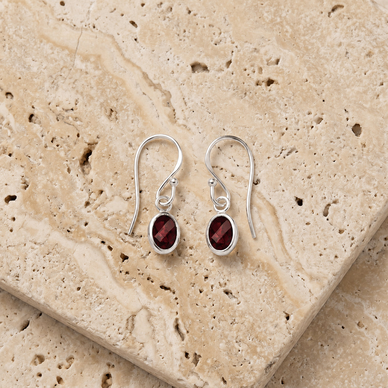 White Gold Earrings Amethyst 10K — Dalia