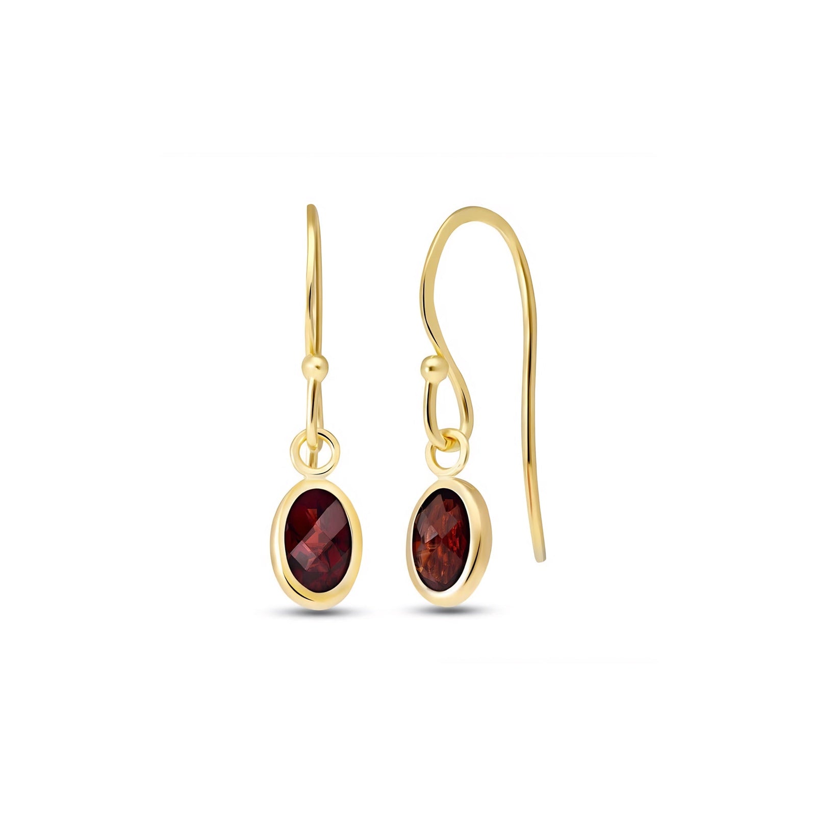 Yellow Gold Earrings Amethyst 10K — Dalia