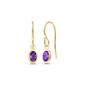 Yellow Gold Earrings Amethyst 10K — Dalia