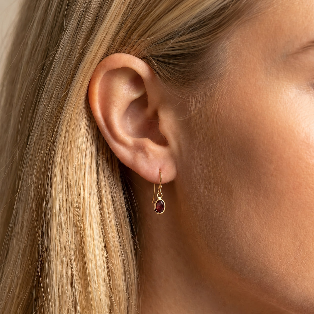 Yellow Gold Earrings Amethyst 10K — Dalia
