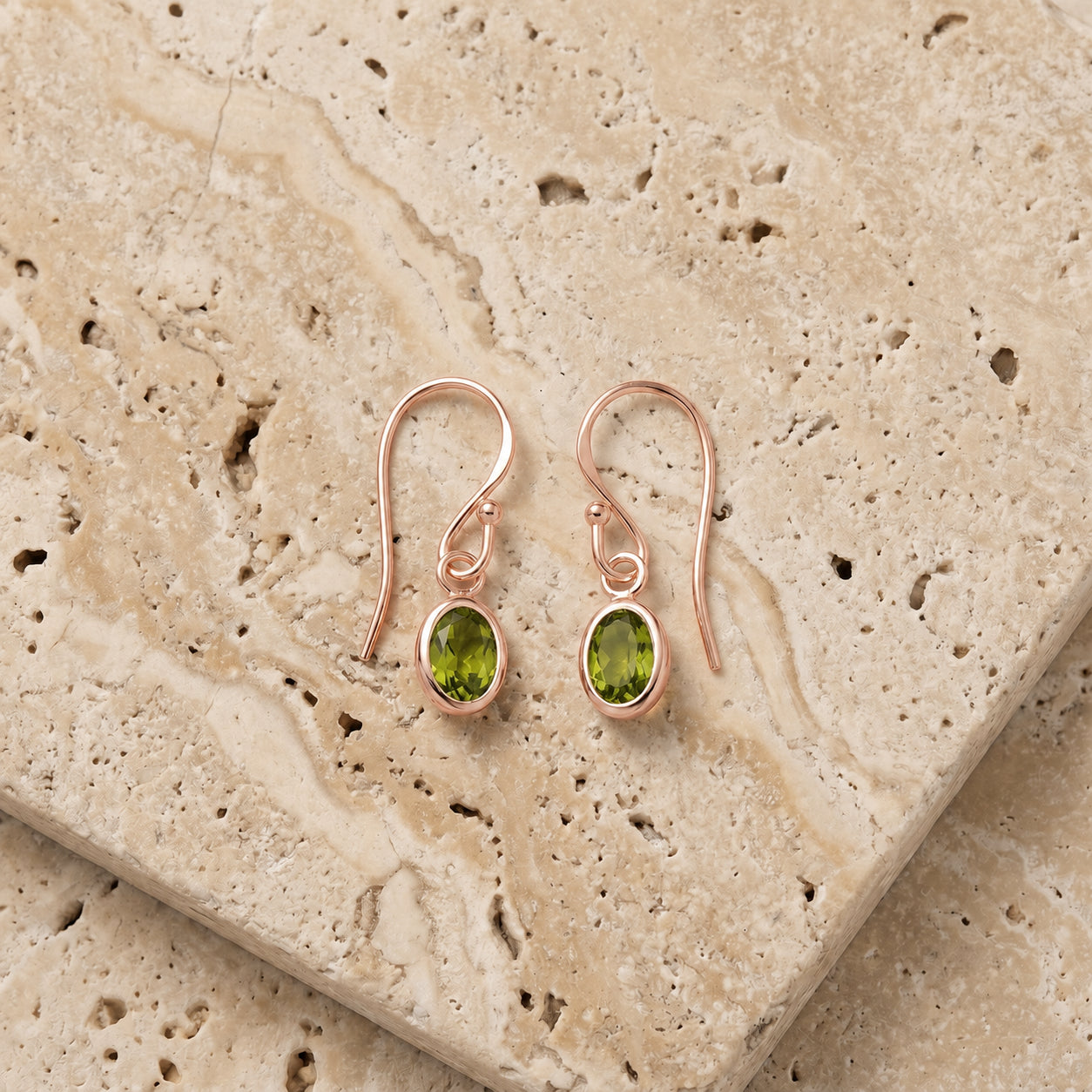 Rose Gold Earrings Aquamarine 10K — Dalia