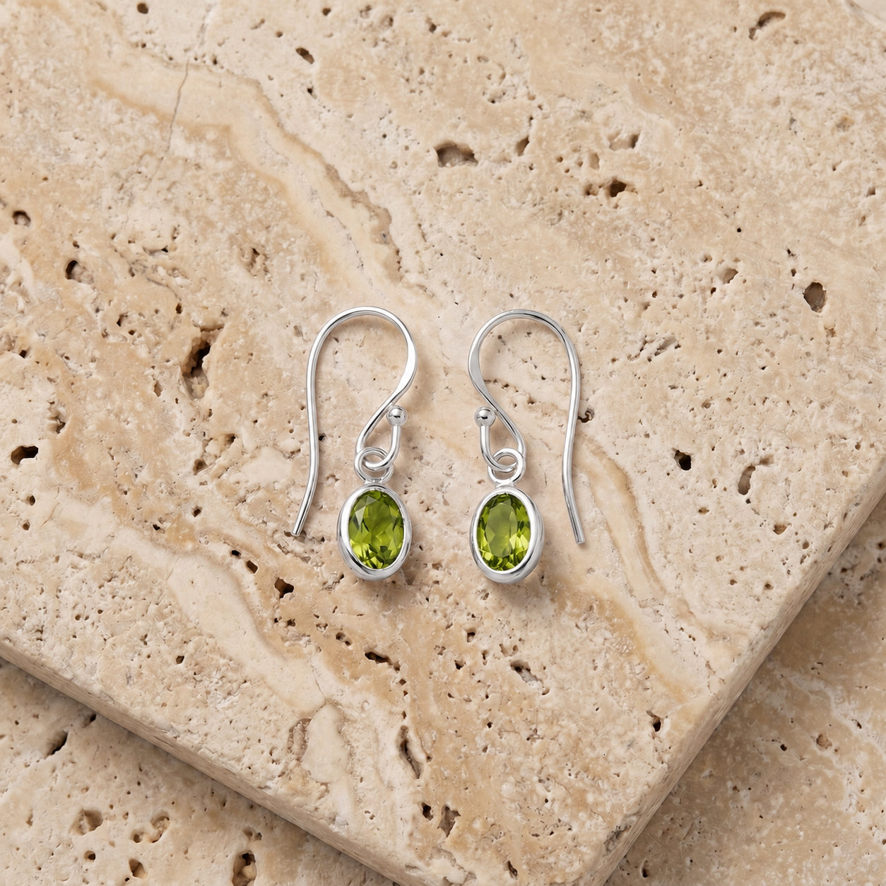 White Gold Earrings Aquamarine 10K — Dalia