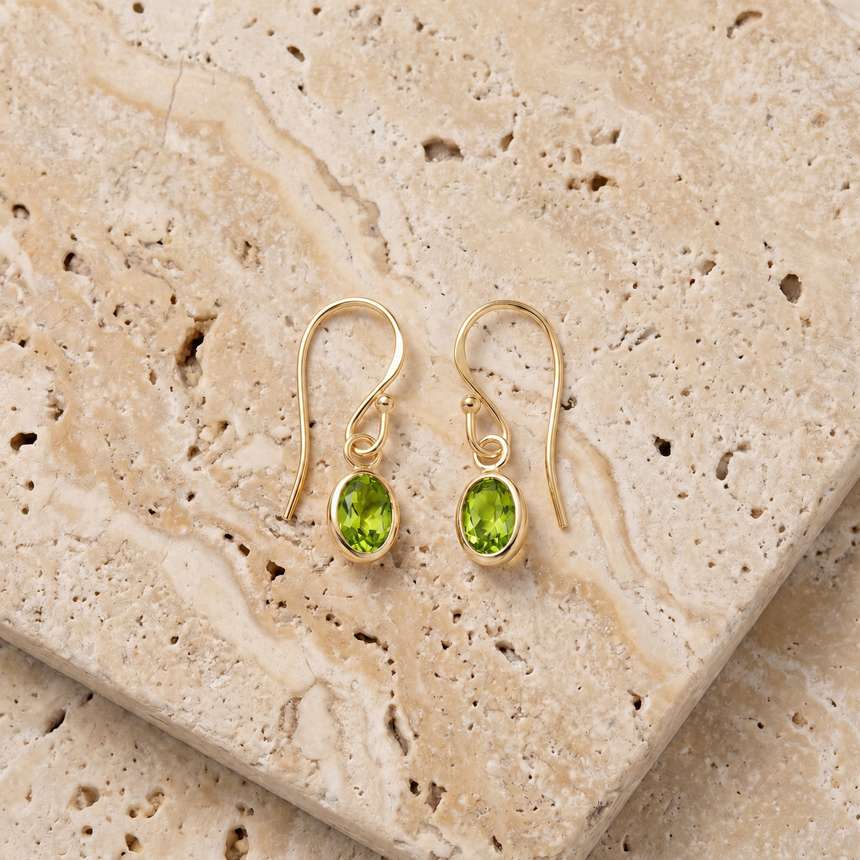 Yellow Gold Earrings Aquamarine 10K — Dalia