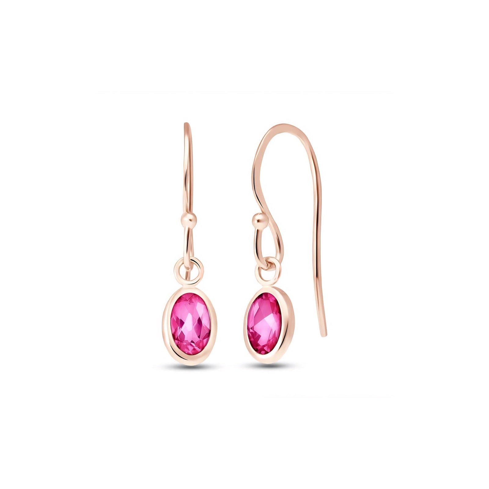 Rose Gold Earrings Ruby 10K — Dalia