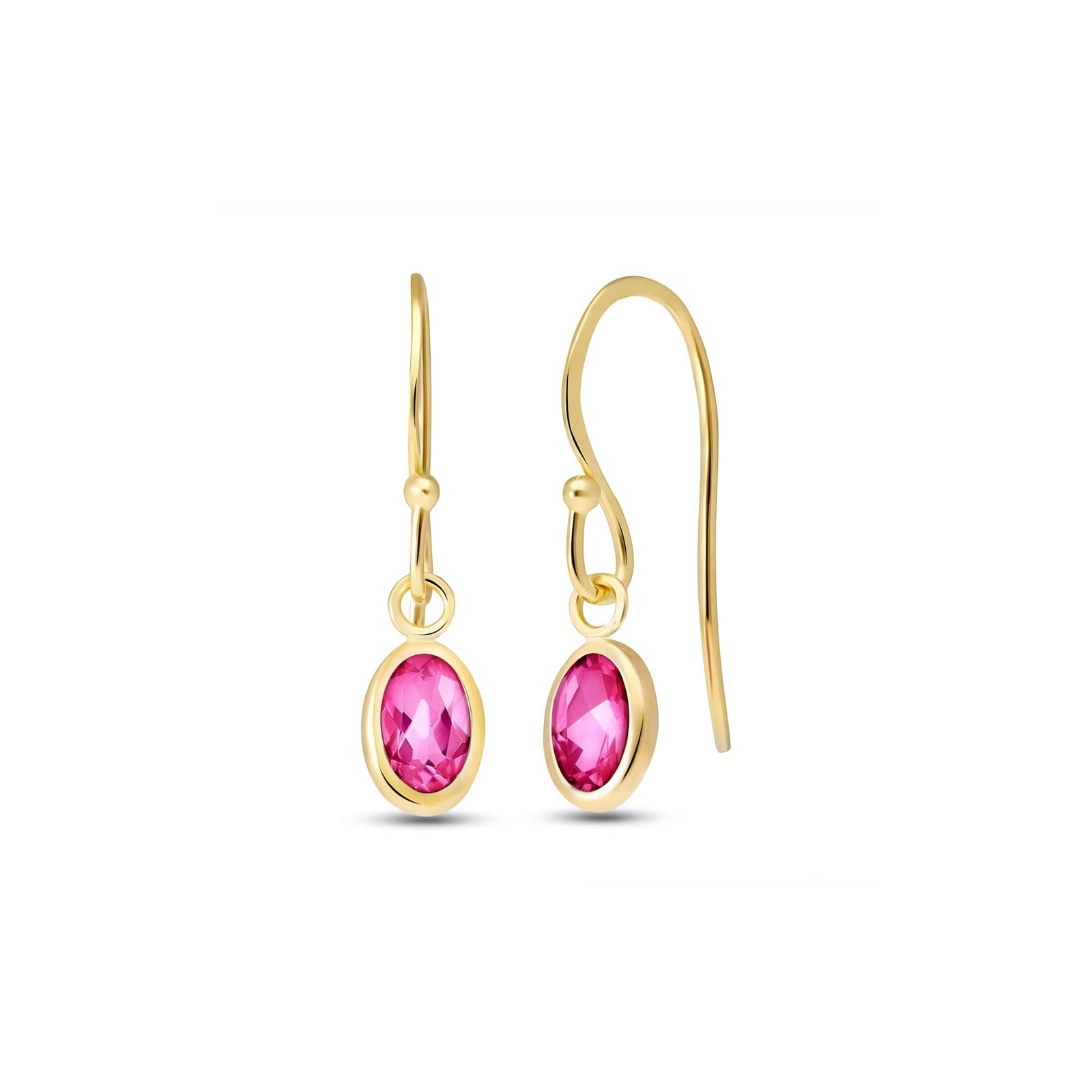 Yellow Gold Earrings Ruby 10K — Dalia