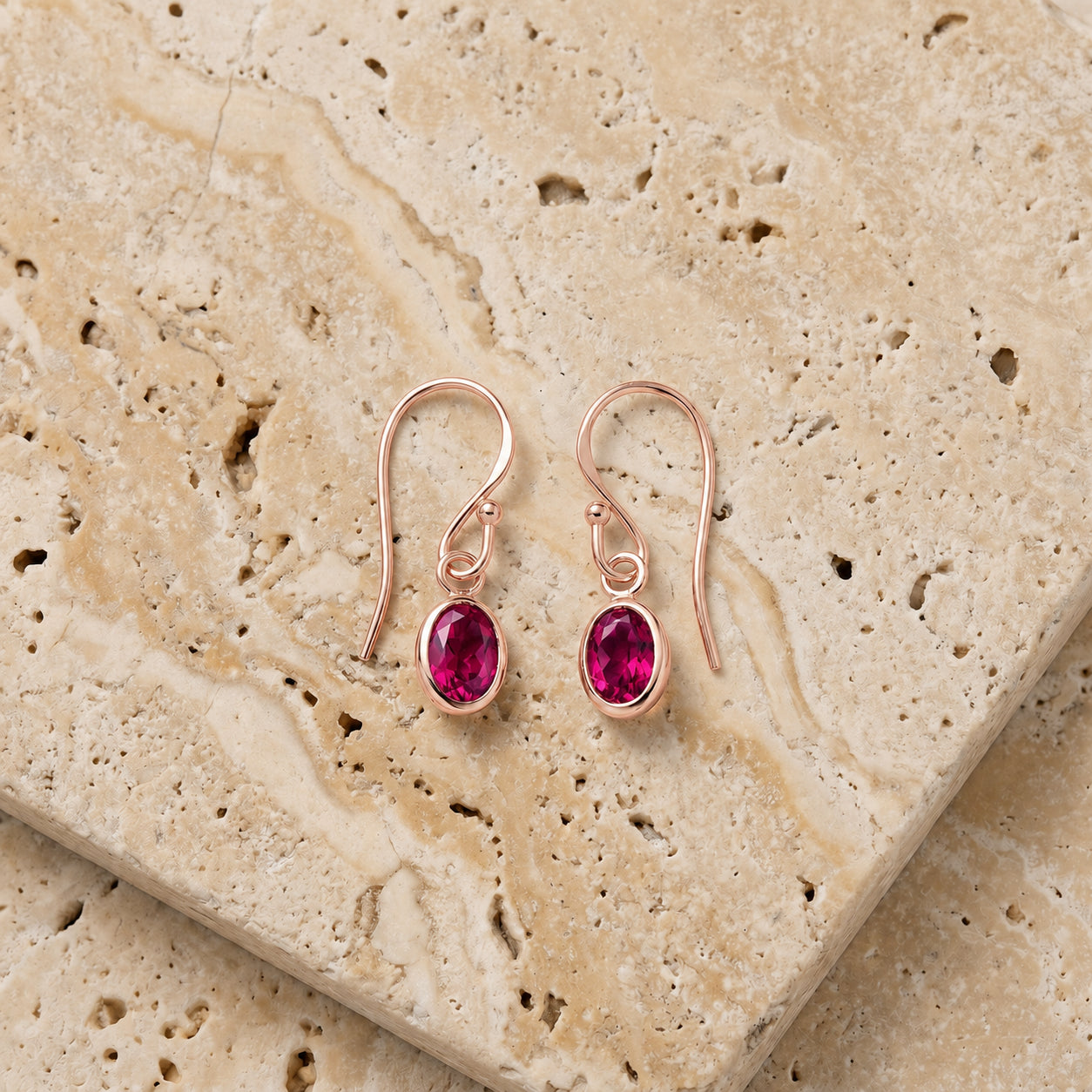 Rose Gold Earrings Tanzanite 10K — Dalia